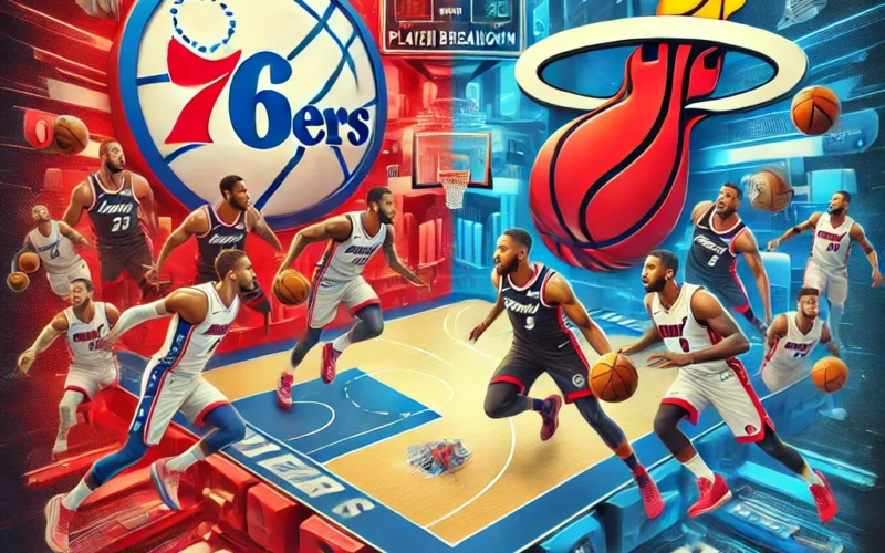 76ers vs miami heat match player stats
